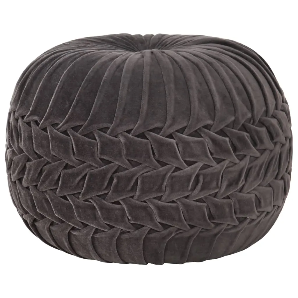 vidaXL Pouf in Velluto di Cotone Design Fumé 40x30 cm Antracite