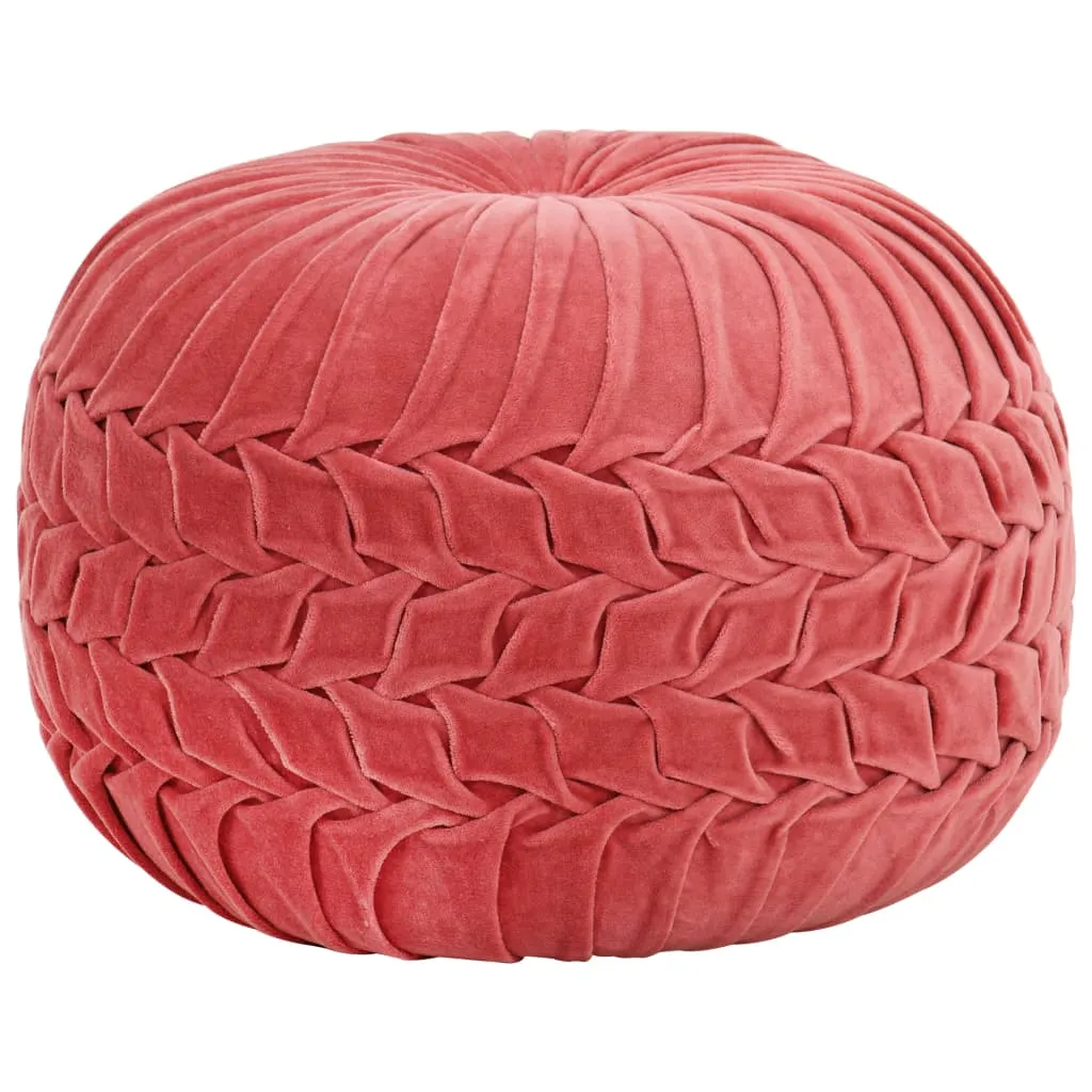 vidaXL Pouf in Velluto di Cotone Design Fumé 40x30 cm Rosa