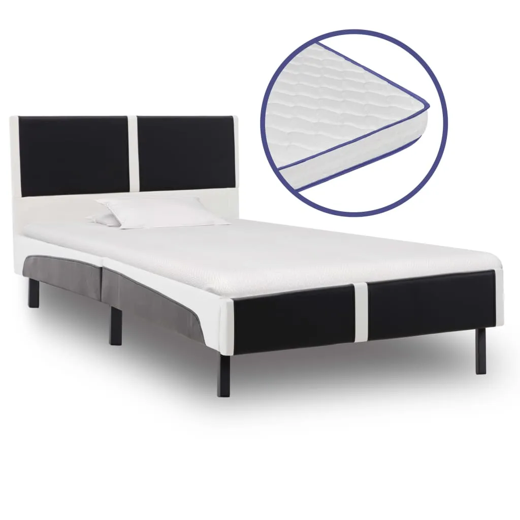 vidaXL Letto e Materasso Memory Foam in Similpelle 90x200 cm