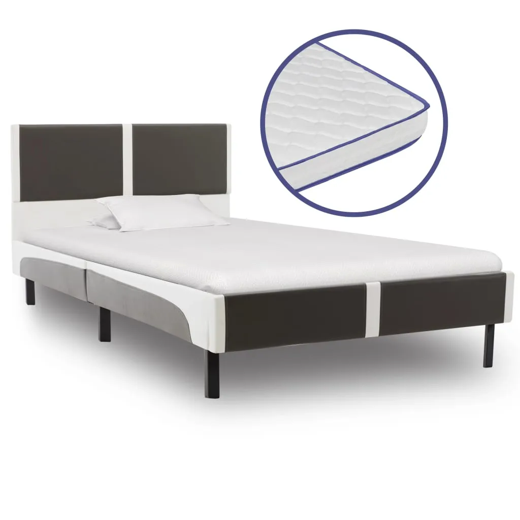 vidaXL Letto con Materasso Memory Foam in Similpelle 90x200 cm