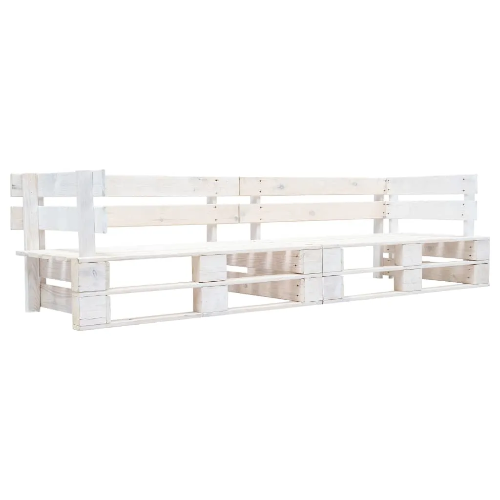 vidaXL Divano da Giardino a 2 Posti su Pallet Bianco in Legno