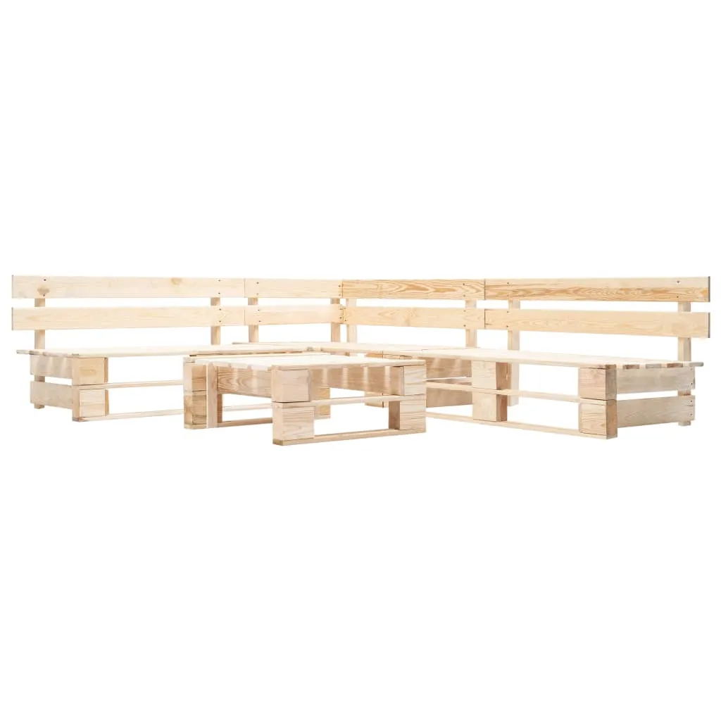 vidaXL Set Divani da Giardino con Pallet 4 pz Naturale in Legno