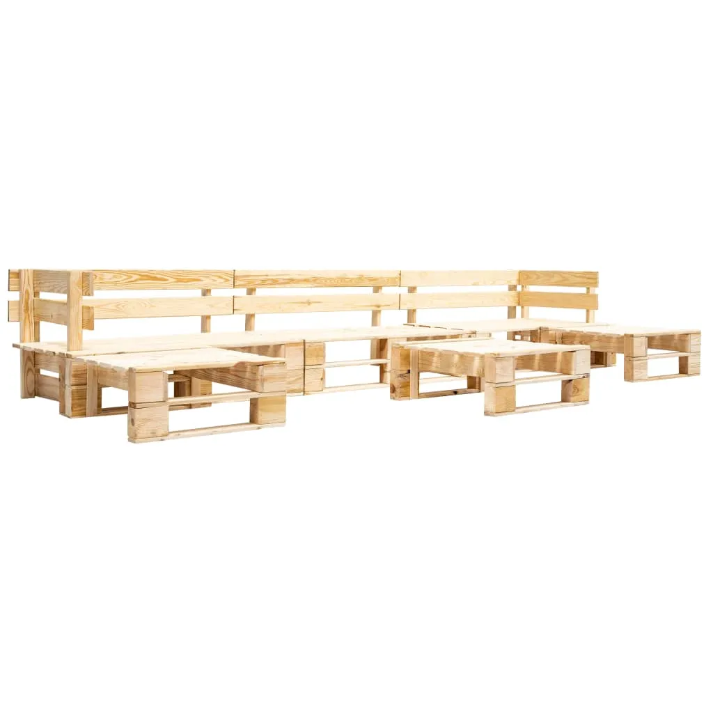 vidaXL Set Divani da Giardino su Pallet 6 pz Naturale in Legno