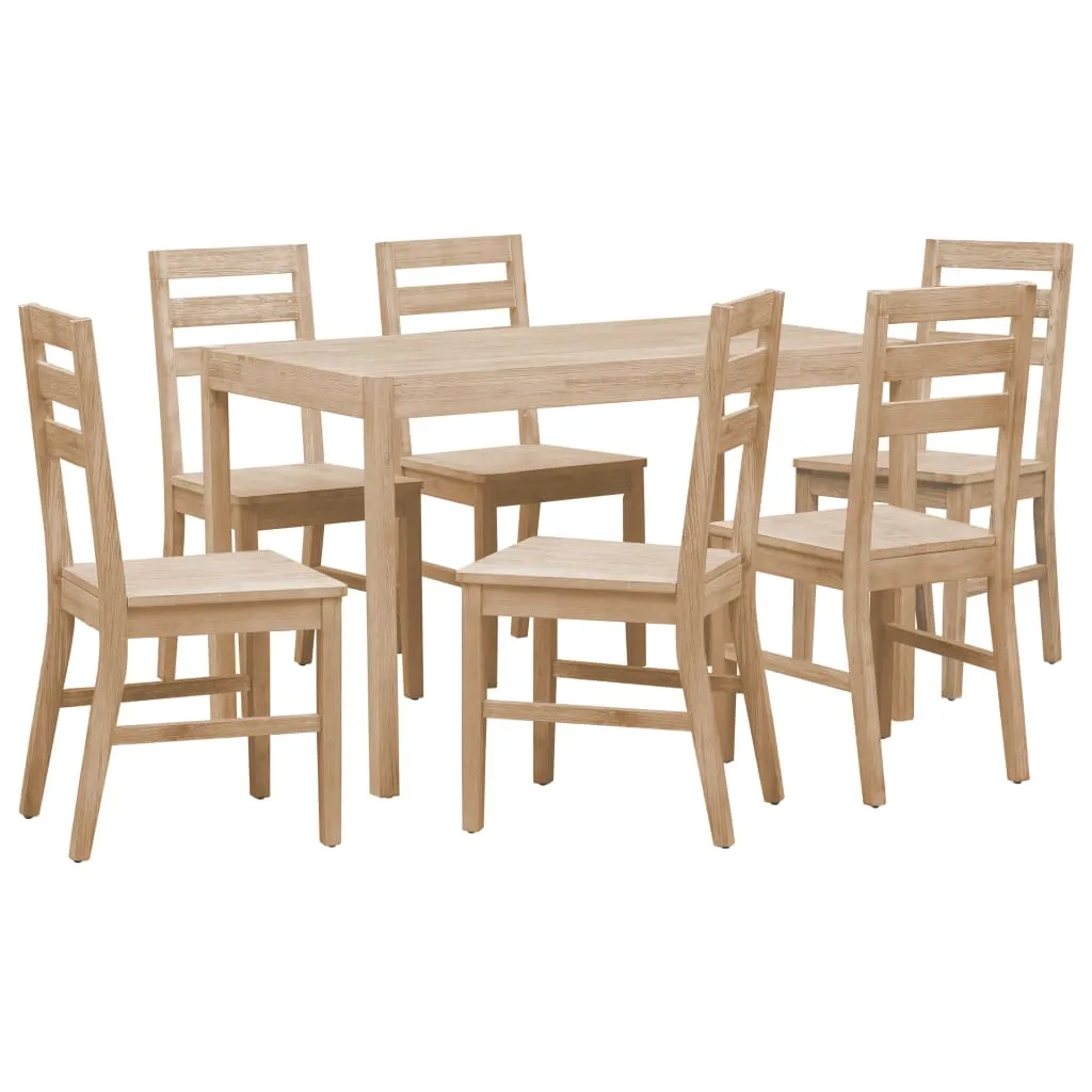 vidaXL Set da Pranzo 7 pz in Legno Massello di Acacia