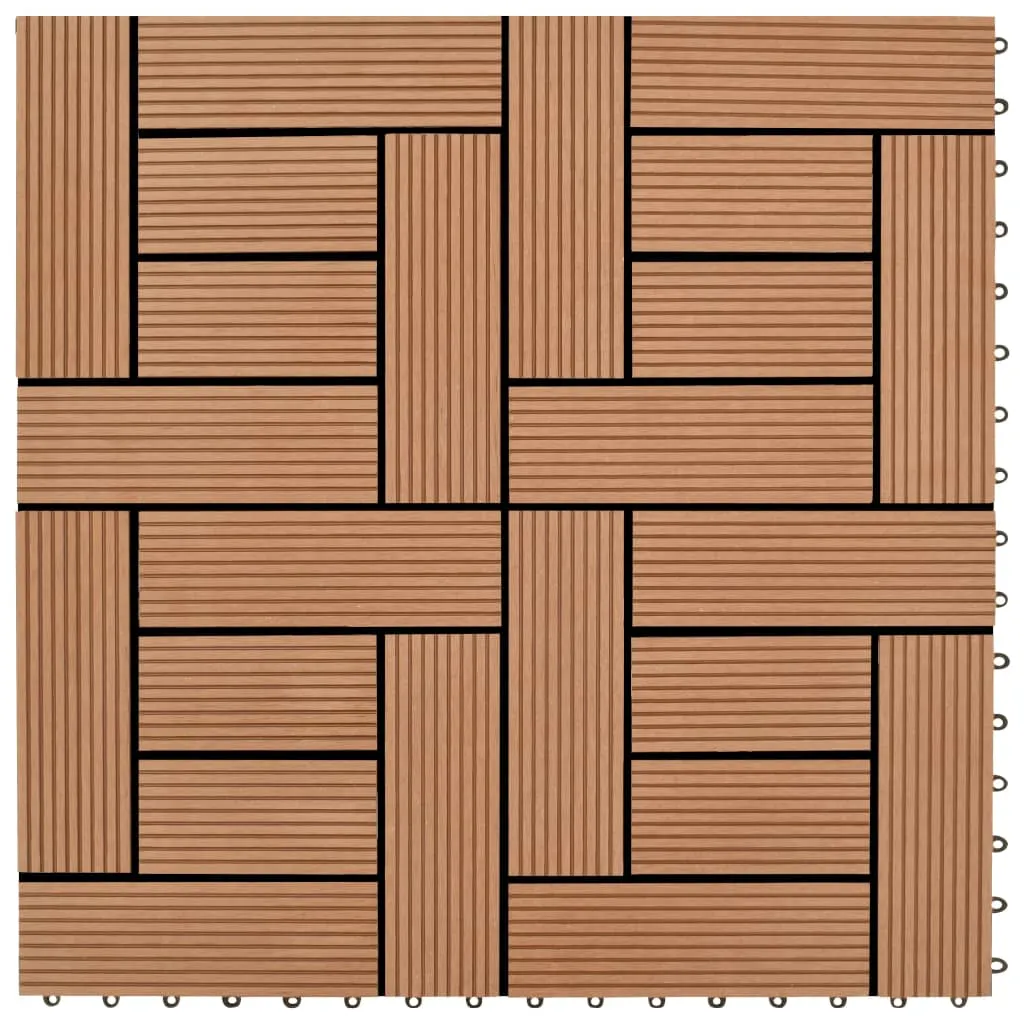 vidaXL Piastrelle per Decking 22 pz 30x30cm 2mq in WPC Marrone