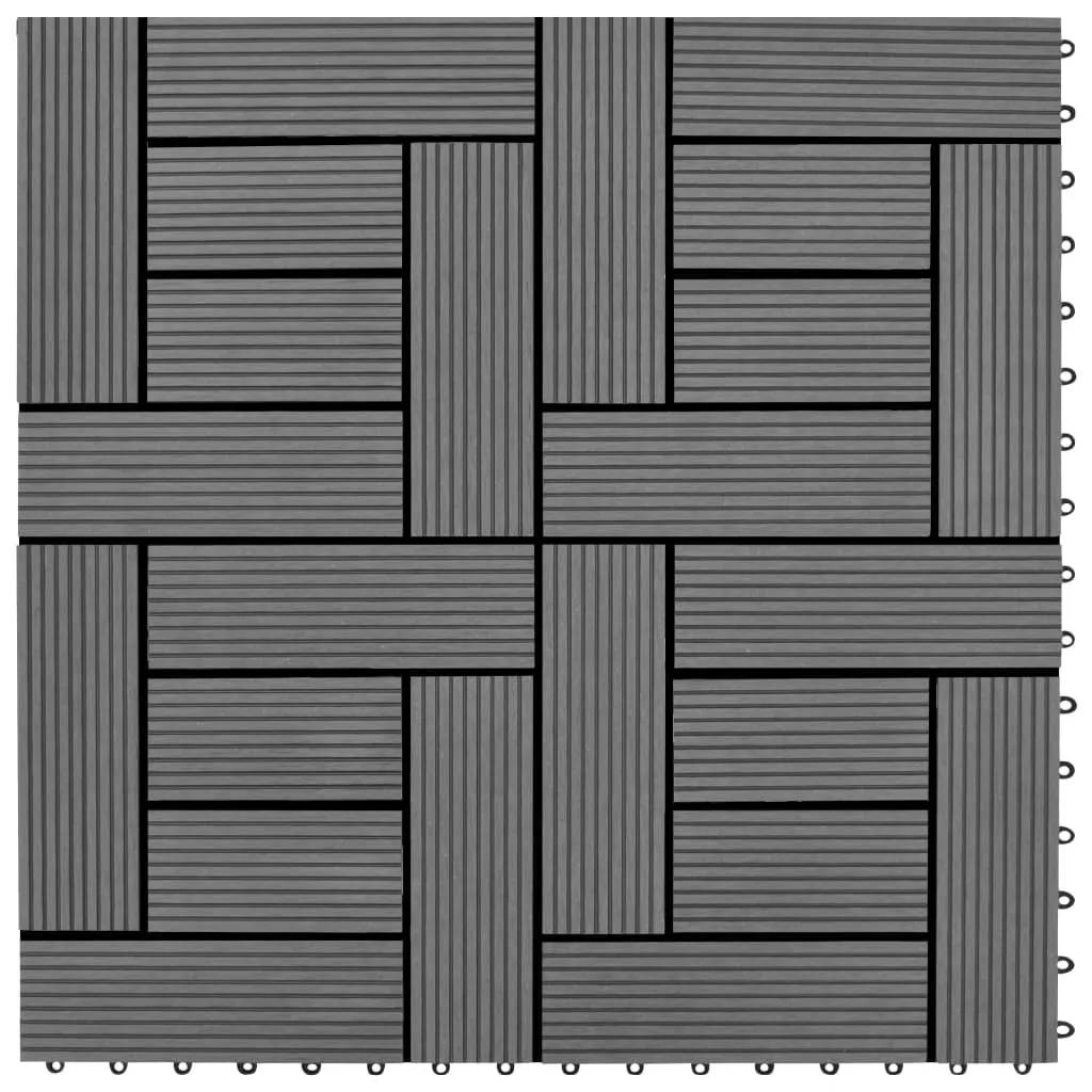 vidaXL Piastrelle per Decking 22 pz 30x30cm 2mq in WPC Grigio