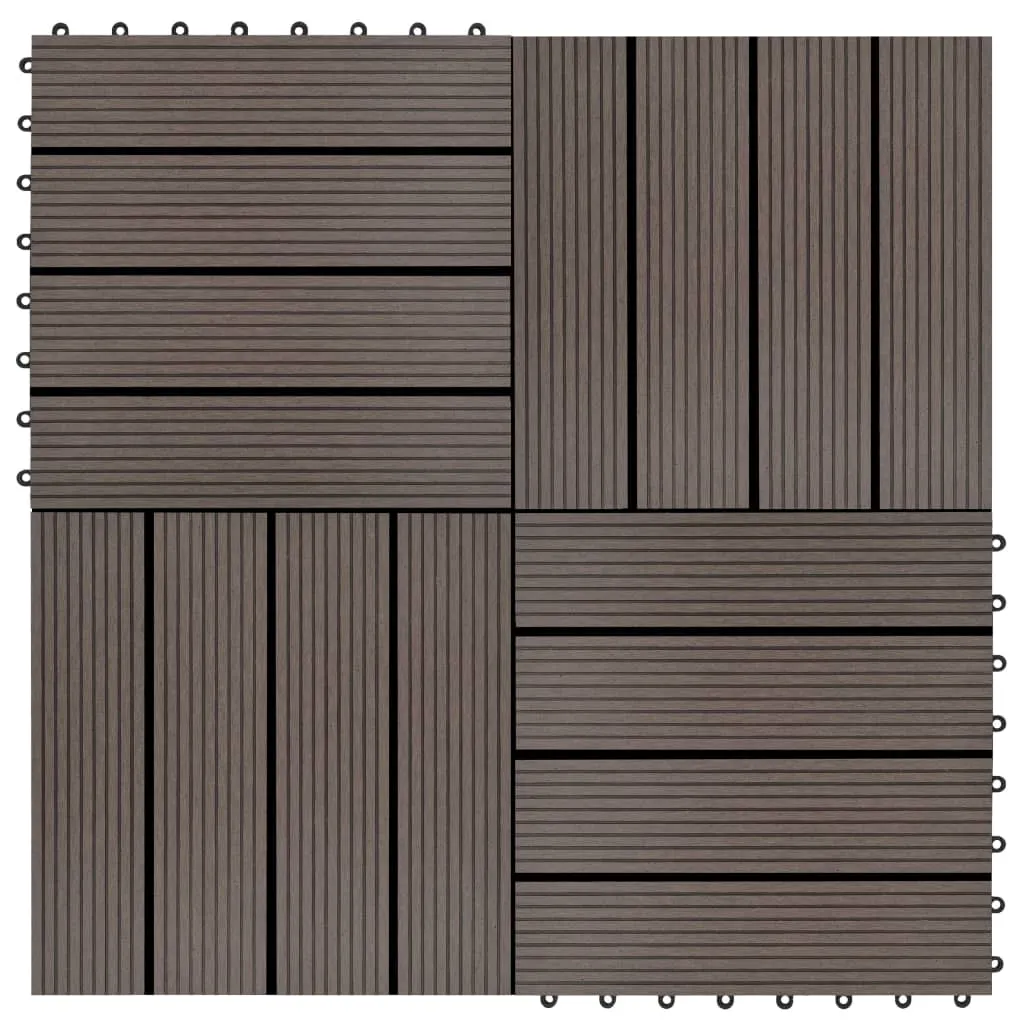 vidaXL Piastrelle per Decking 22 pz 30x30cm 2mq in WPC Marrone Scuro