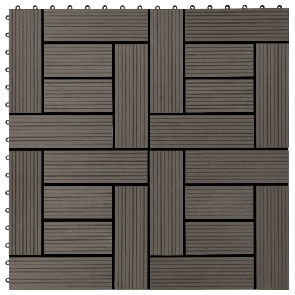 vidaXL Piastrelle per Decking 22 pz 30x30cm 2mq in WPC Marrone Scuro