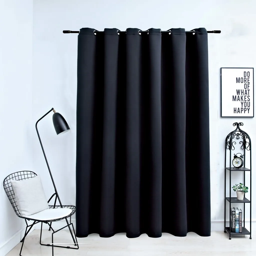 vidaXL Tenda Oscurante con Anelli in Metallo Nera 290x245  cm