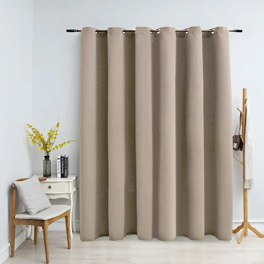 vidaXL Tenda Oscurante con Anelli in Metallo Beige 290x245 cm