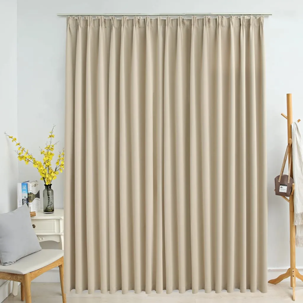 vidaXL Tenda Oscurante con Ganci Beige 290x245 cm