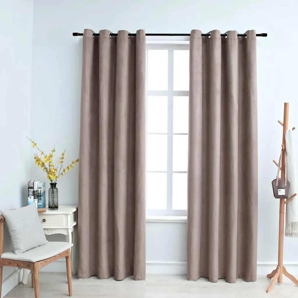 vidaXL Tende Oscuranti con Anelli Metallo 2 pz Grigio Talpa 140x175 cm