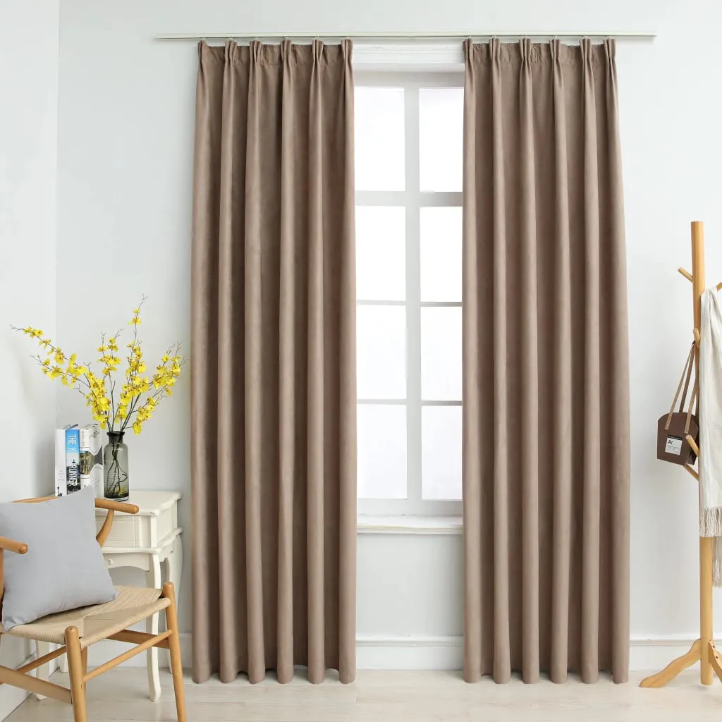 vidaXL Tende Oscuranti con Ganci 2 pz Grigio Talpa 140x175 cm