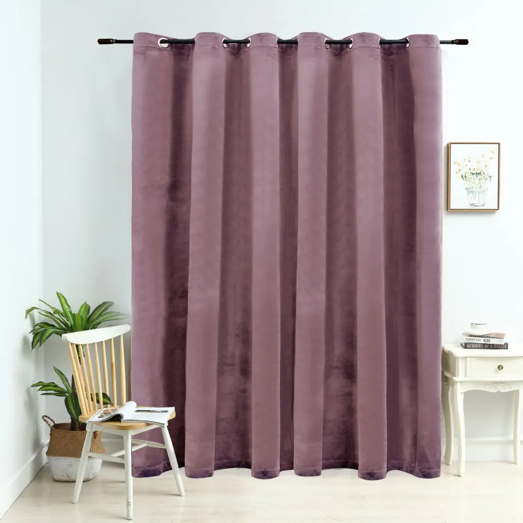 vidaXL Tenda Oscurante Anelli in Metallo Velluto Rosa Antico 290x245cm