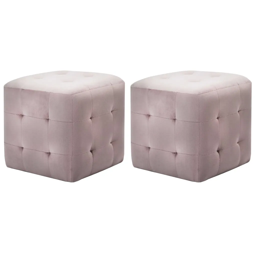 vidaXL Pouf 2 pz Rosa 30x30x30 cm in Velluto