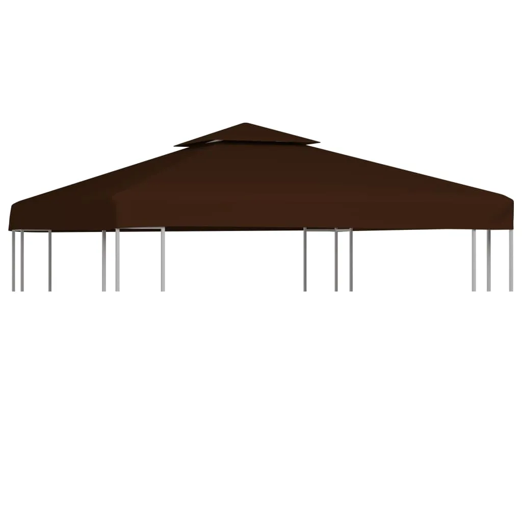 vidaXL Copertura Superiore per Gazebo a 2 Strati 310g/m² 3x3m Marrone