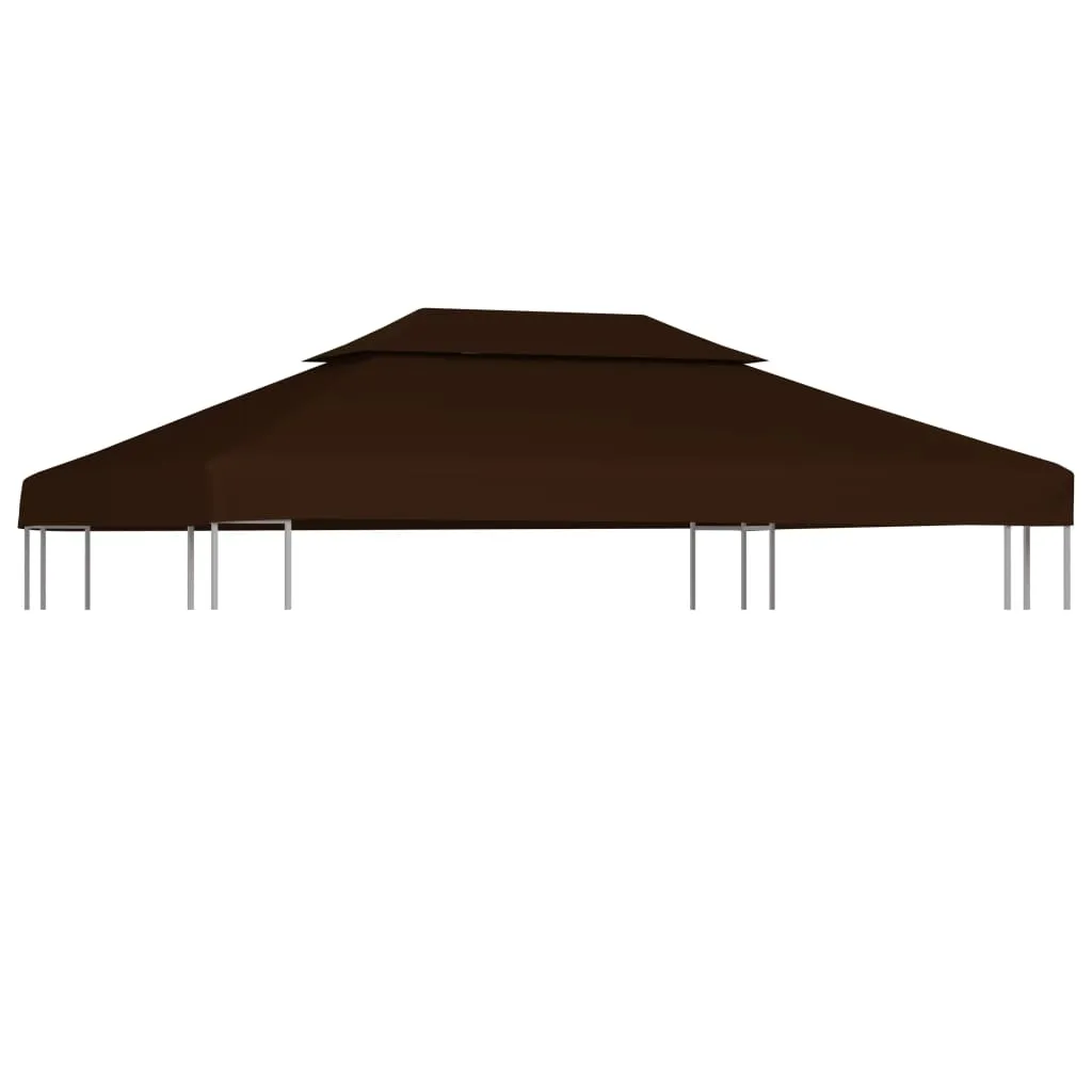 vidaXL Copertura Superiore per Gazebo a 2 Strati 310g/m² 4x3m Marrone