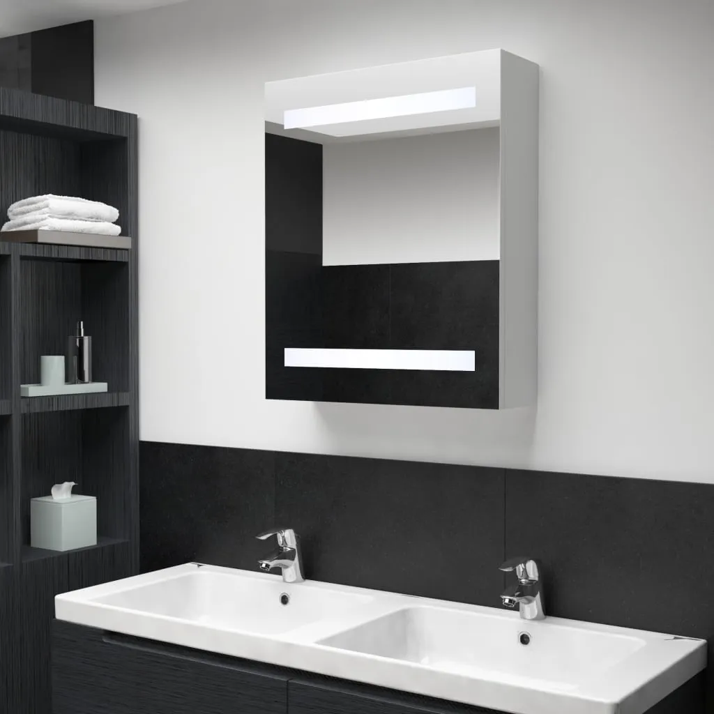 vidaXL Armadietto Bagno con Specchio e LED 50x13,5x60 cm