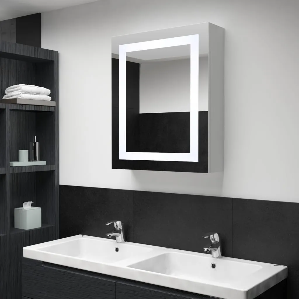 vidaXL Armadietto Bagno con Specchio e LED 50x13x70 cm