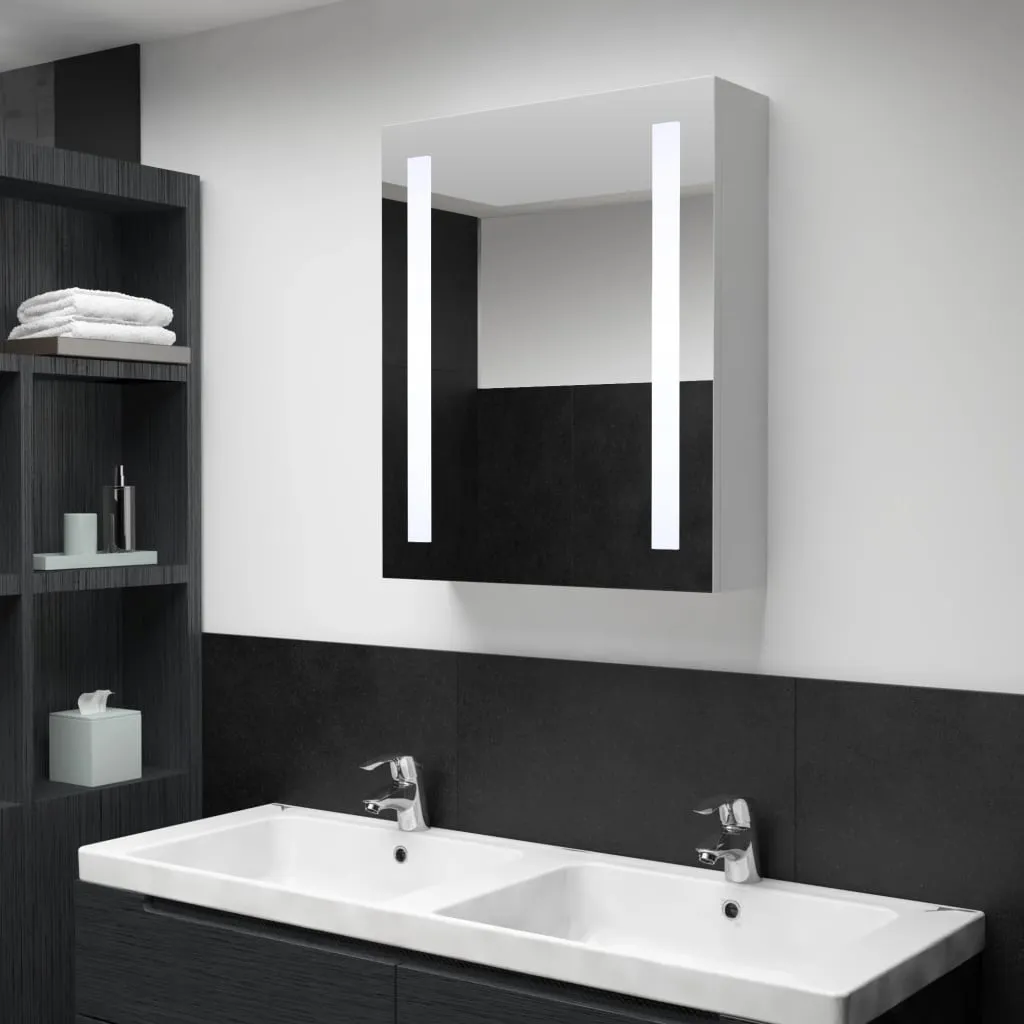 vidaXL Armadietto Bagno con Specchio e LED 50x13x70 cm