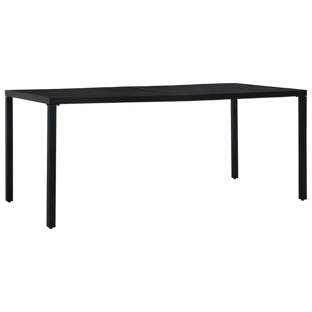 vidaXL Tavolo da Giardino Nero 180x83x72 cm in Acciaio