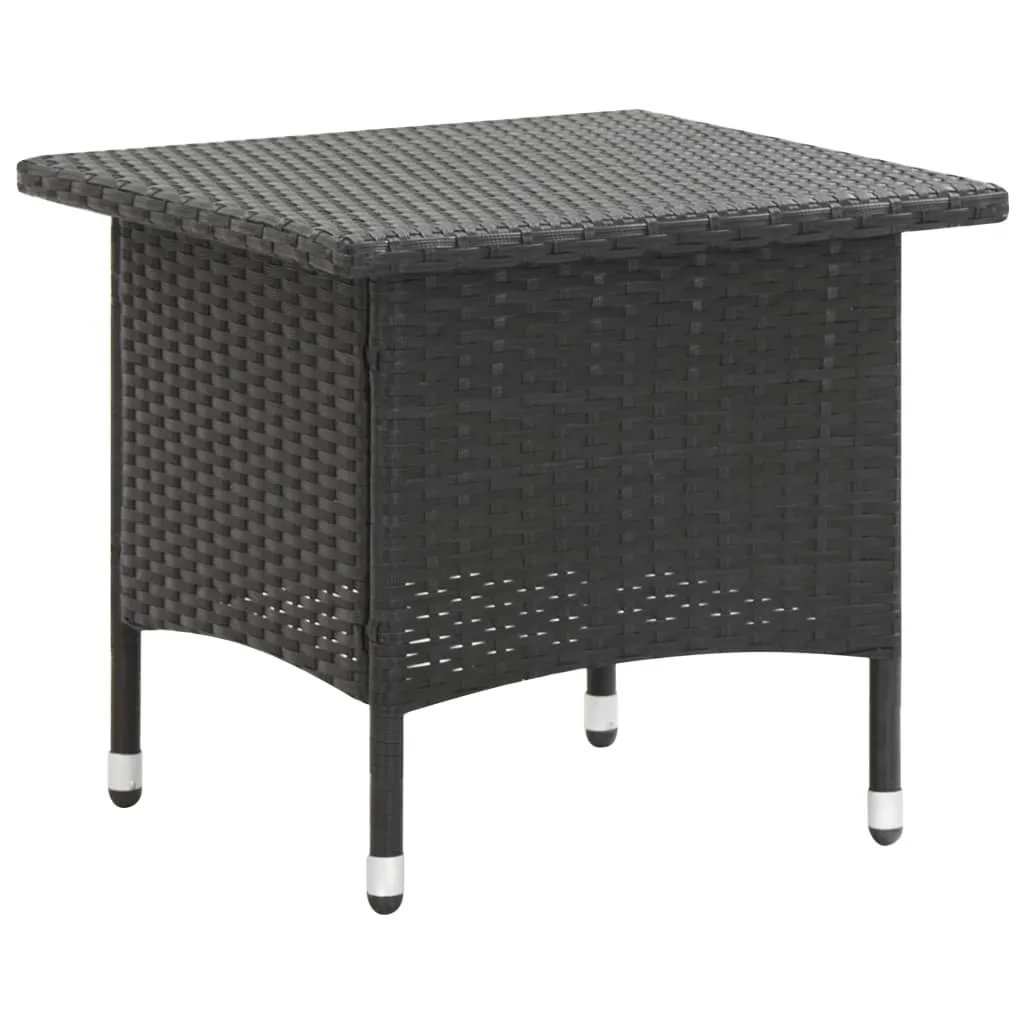 vidaXL Tavolino da Tè Nero 50x50x47 cm in Polyrattan