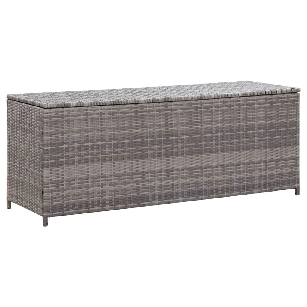 vidaXL Baule da Giardino Grigio 150x50x60 cm in Polyrattan