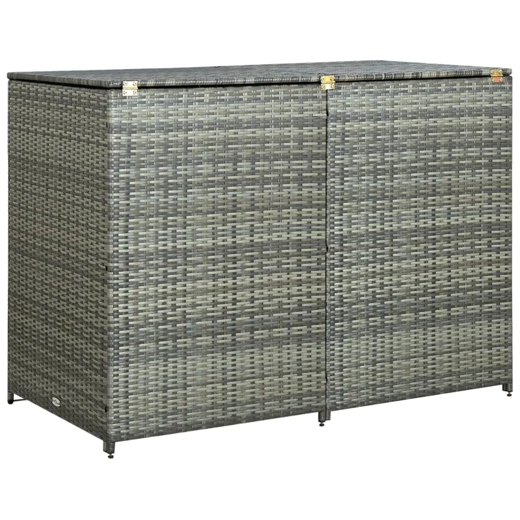 vidaXL Copribidone Rifiuti Doppio in Polyrattan Antracite 148x77x111cm