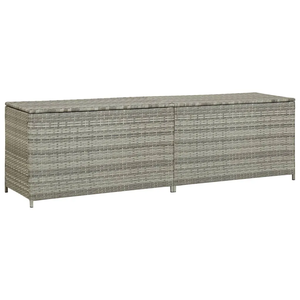 vidaXL Baule da Giardino in Polyrattan 200x50x60 cm Grigio