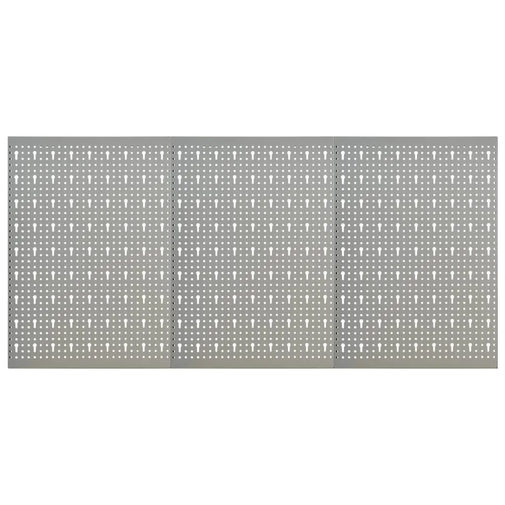 vidaXL Pannelli per Utensili a Parete 3 pz 40x58 cm Acciaio