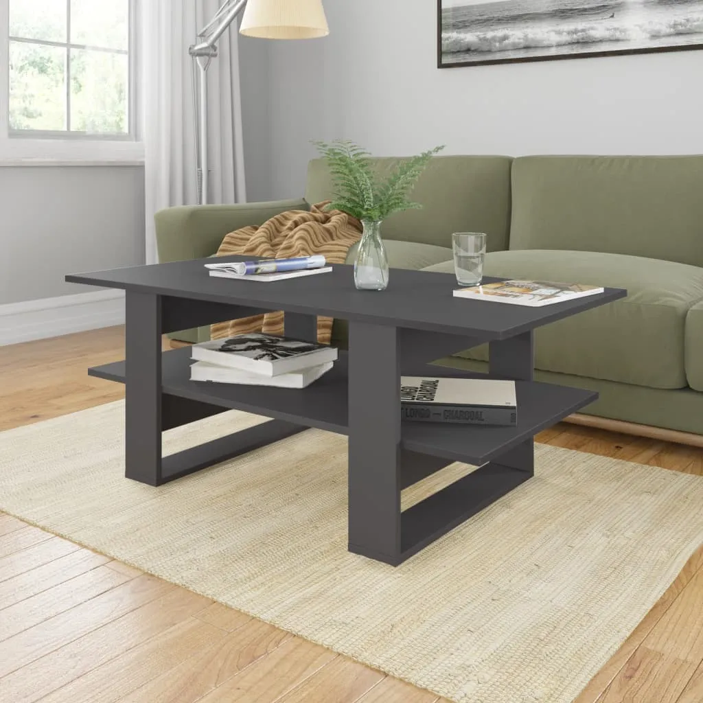 vidaXL Tavolino da Salotto Grigio 110x55x42 cm in Legno Multistrato