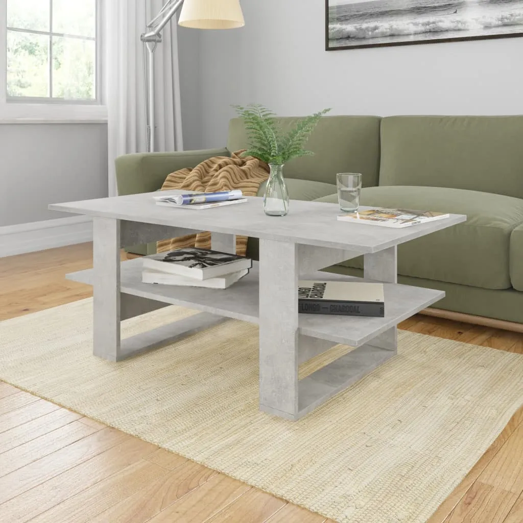 vidaXL Tavolino Salotto Grigio Cemento 110x55x42 cm Legno Multistrato