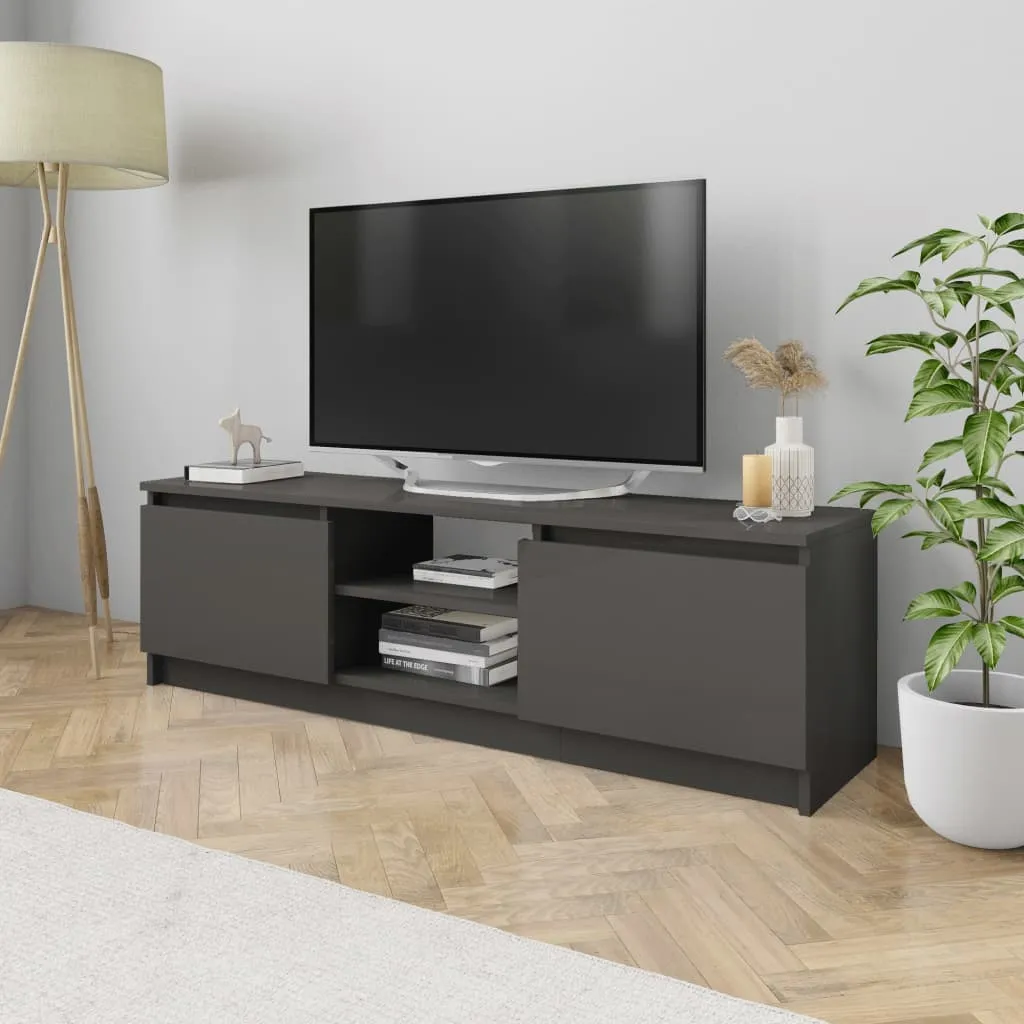 vidaXL Mobile Porta TV Grigio Lucido 120x30x35,5 cm Legno Multistrato