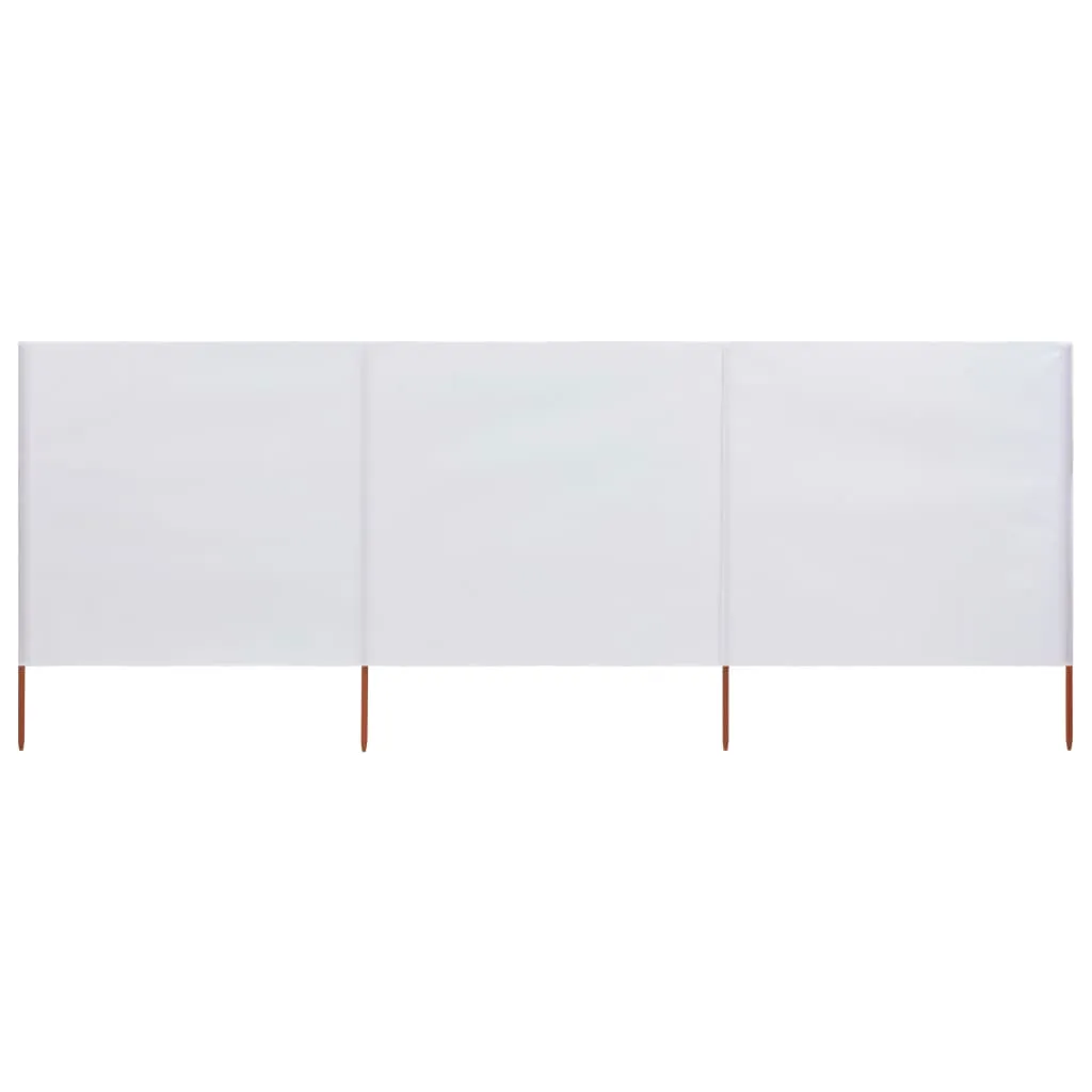 vidaXL Paravento a 3 Pannelli in Tessuto 400x80 cm Bianco Sabbia