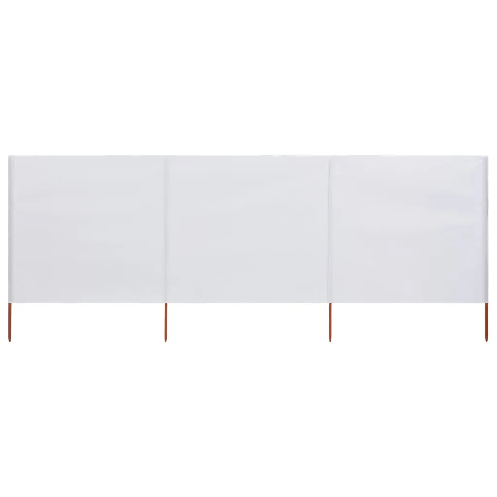 vidaXL Paravento a 3 Pannelli in Tessuto 400x160 cm Bianco Sabbia