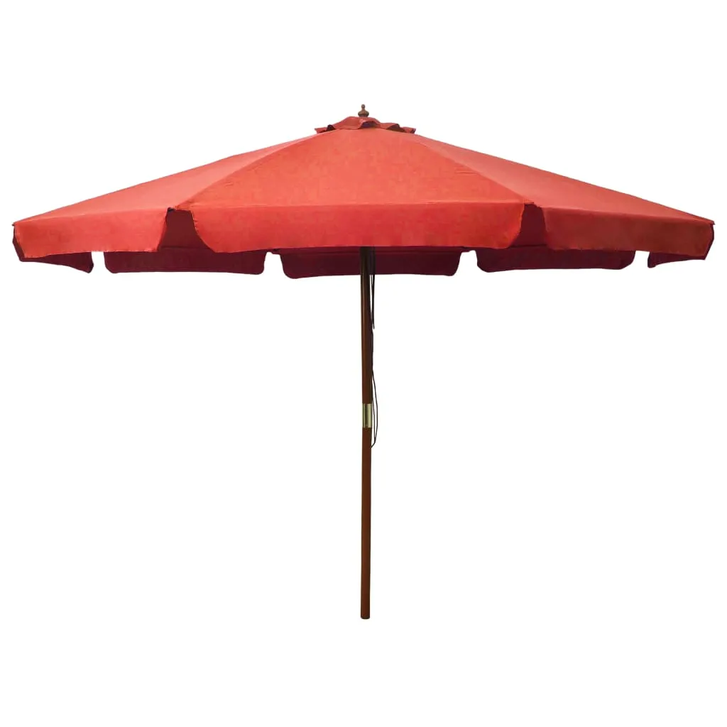 vidaXL Ombrellone da Esterni con Palo in Legno 330 cm Terracotta