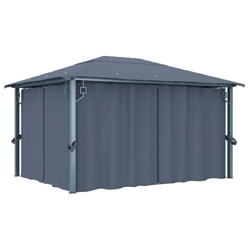 vidaXL Gazebo con Tenda 400 x 300 cm Antracite Alluminio