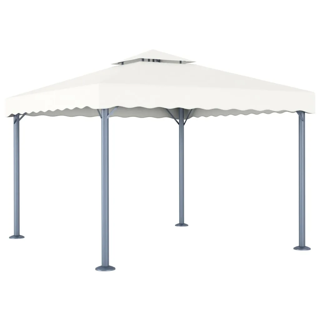 vidaXL Gazebo 300x300 cm Crema Alluminio