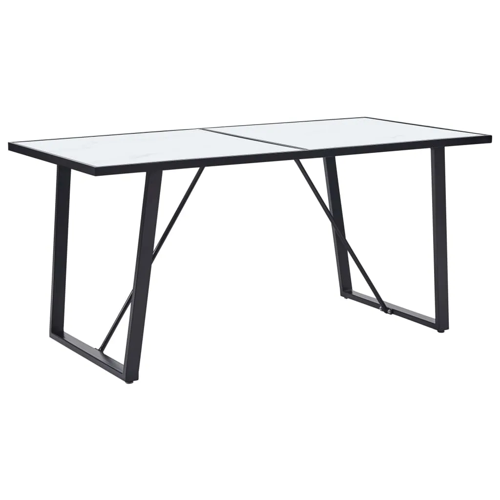 vidaXL Tavolo da Pranzo Bianco 140x70x75 cm in Vetro Temperato