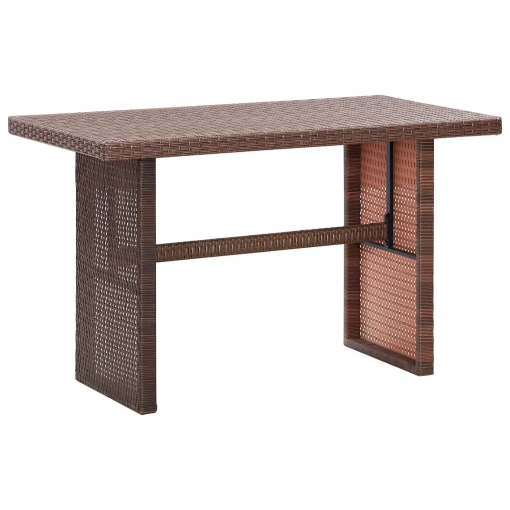 vidaXL Tavolo da Giardino Marrone 110x60x67 cm in Polyrattan