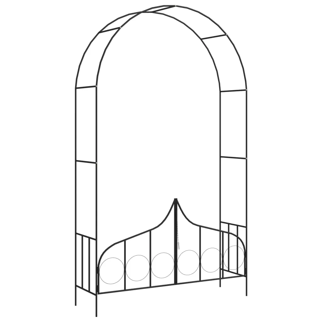 vidaXL Arco da Giardino con Porta Nero 138x40x238 cm in Ferro