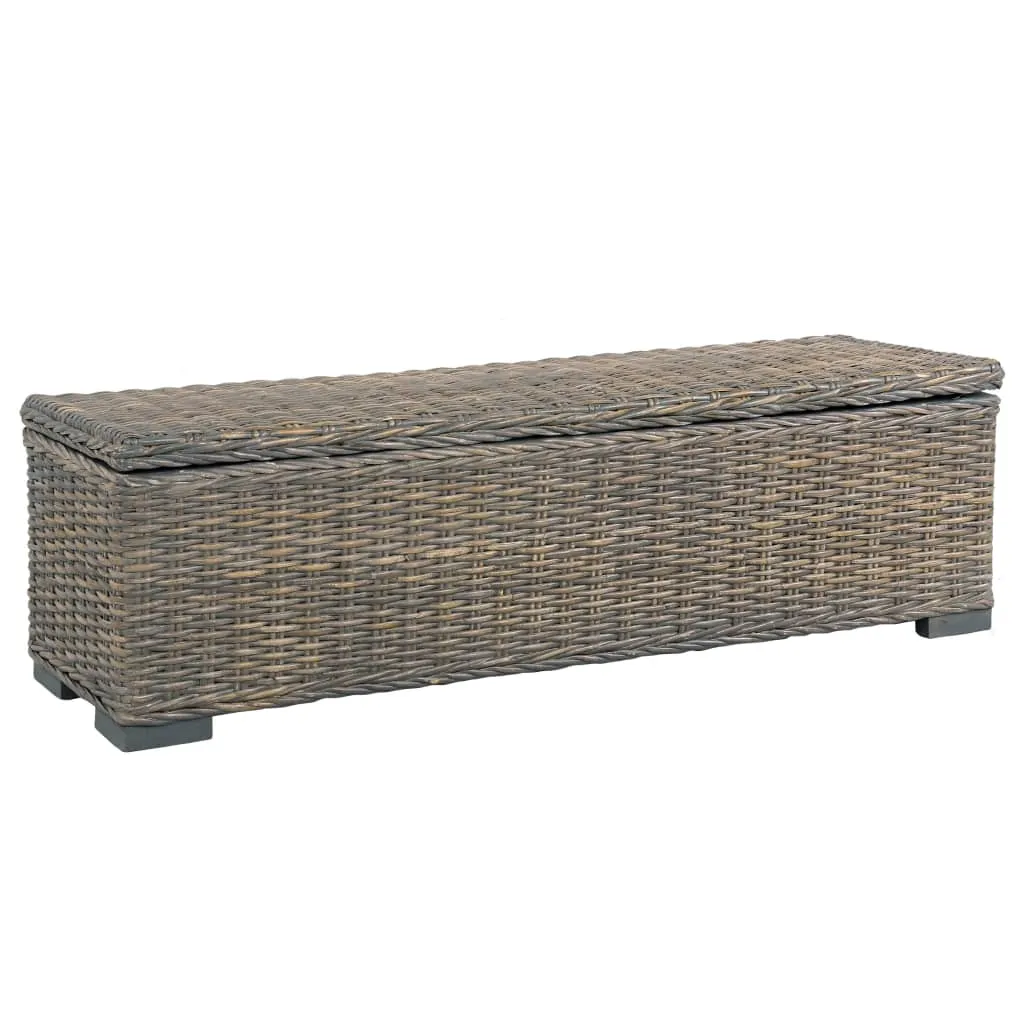 vidaXL Scatola Portaoggetti 120 cm Grigia Rattan Kubu e Massello Mango