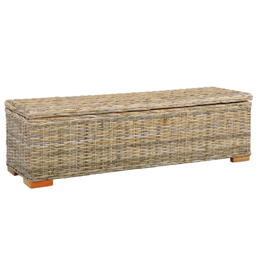 vidaXL Scatola Portaoggetti 120 cm in Rattan Kubu e Massello Mango