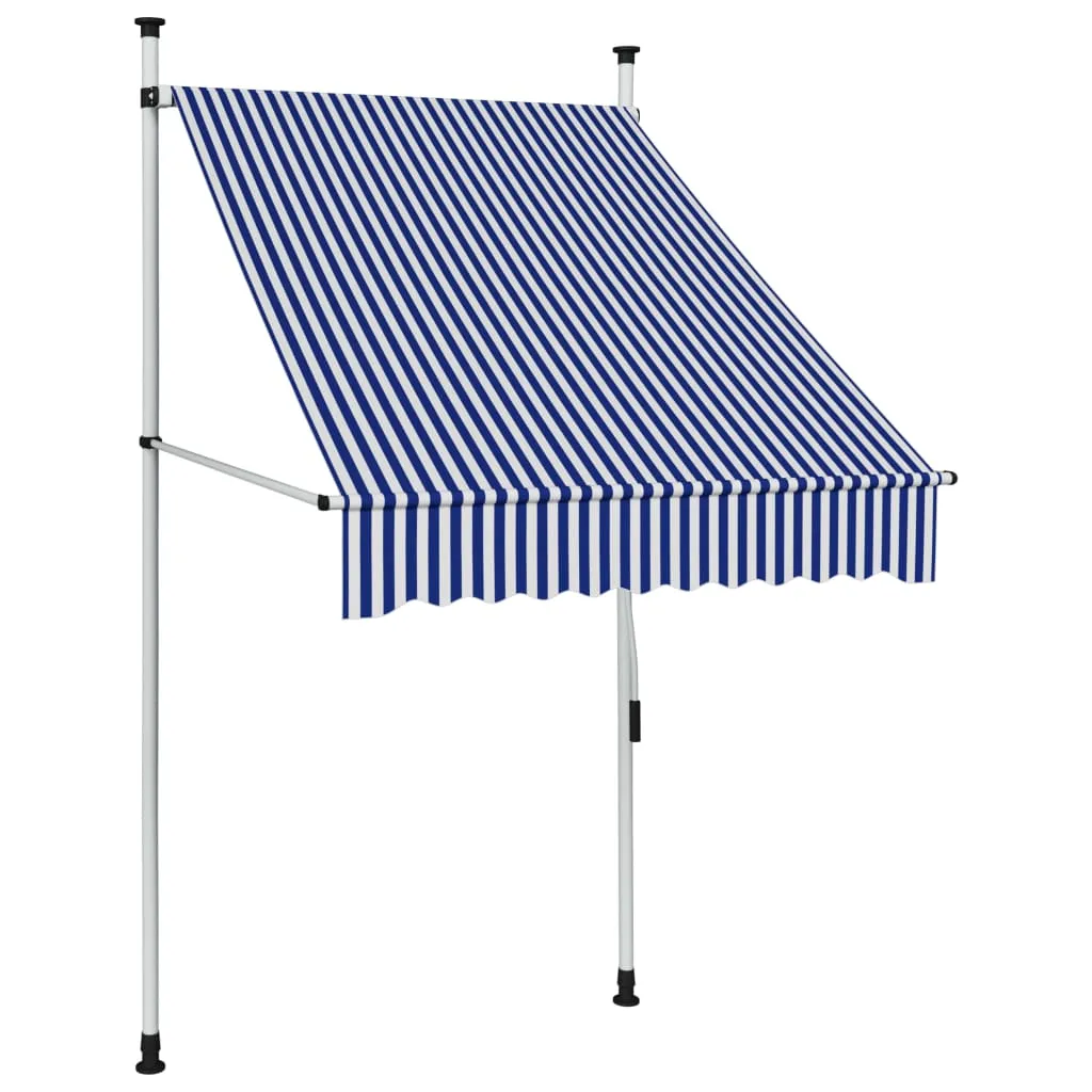 vidaXL Tenda da Sole Retrattile Manuale 100 cm a Strisce Blu e Bianche