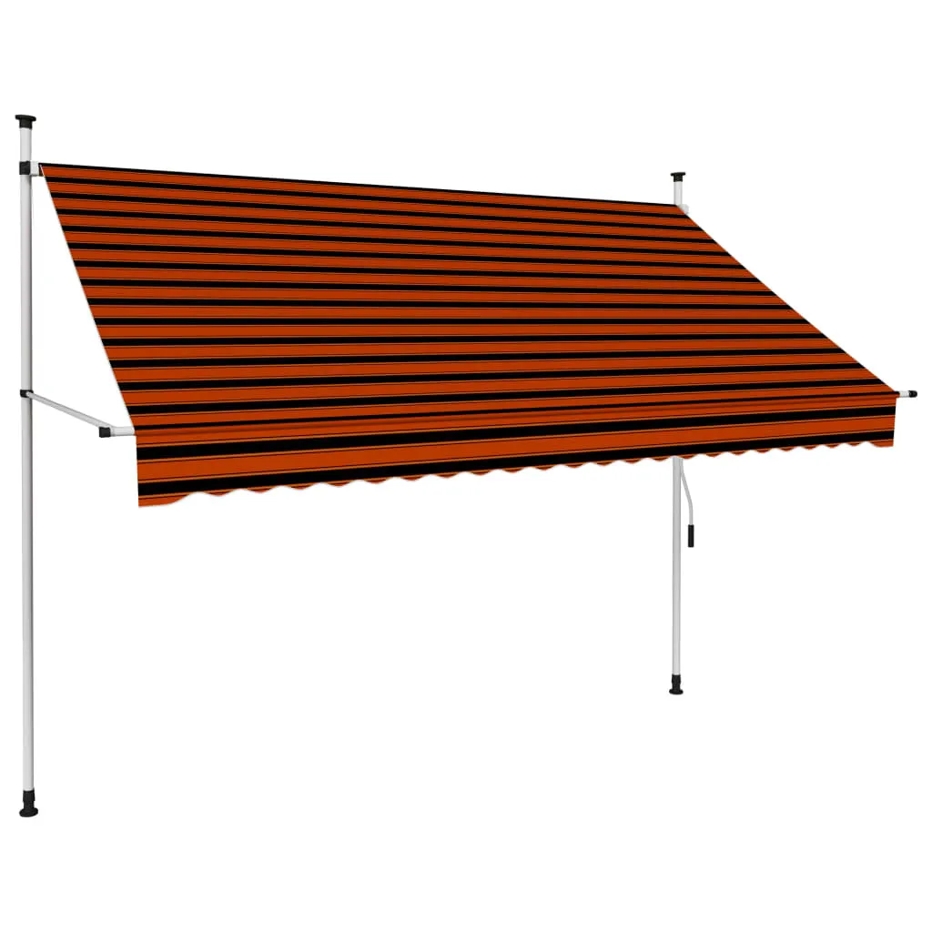 vidaXL Tenda da Sole Retrattile Manuale 250 cm Arancione e Marrone