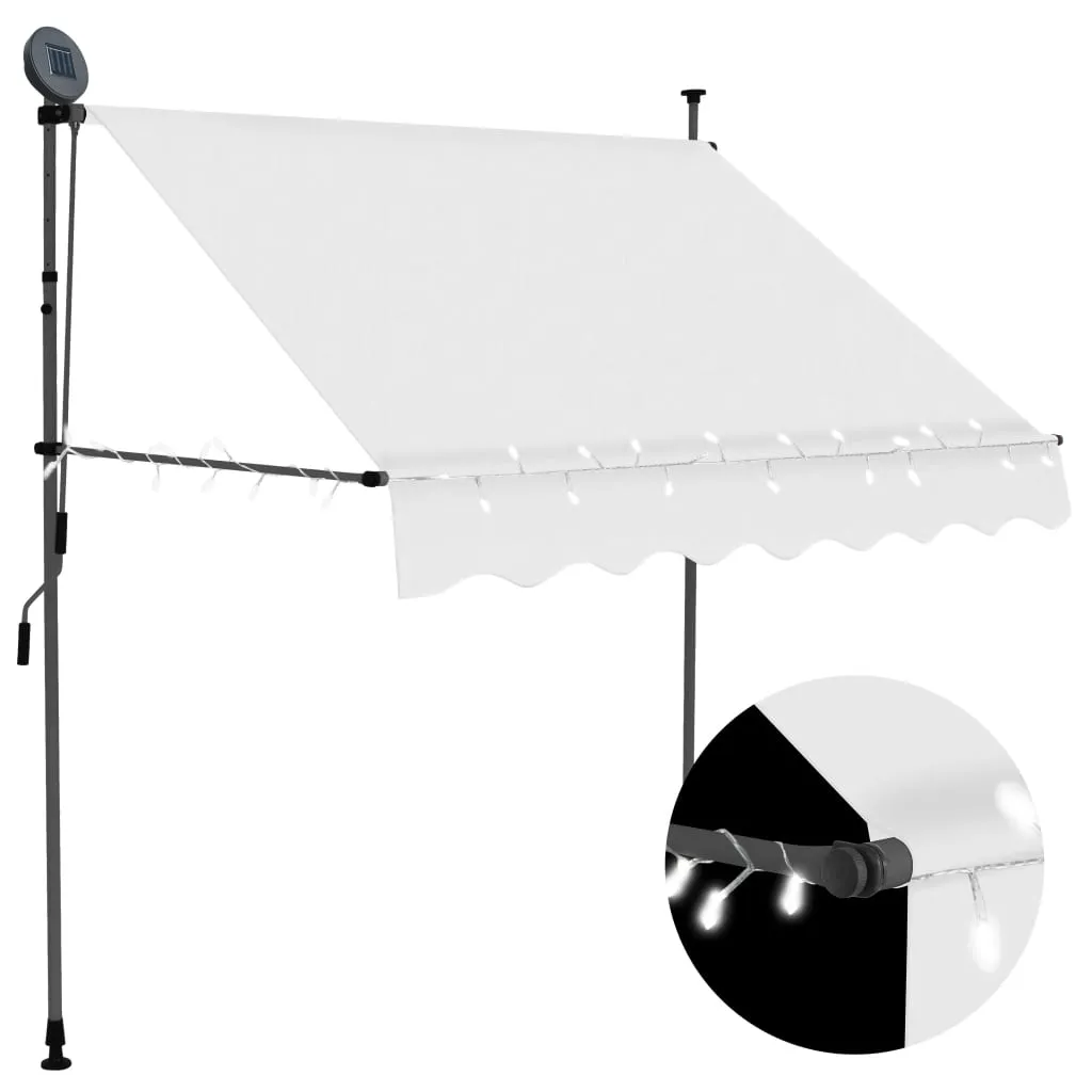 vidaXL Tenda da Sole Retrattile Manuale con LED 100 cm Crema