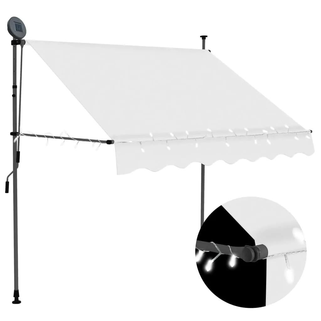 vidaXL Tenda da Sole Retrattile Manuale con LED 150 cm Crema