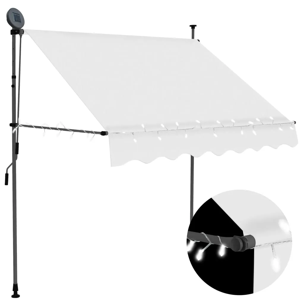 vidaXL Tenda da Sole Retrattile Manuale con LED 200 cm Crema