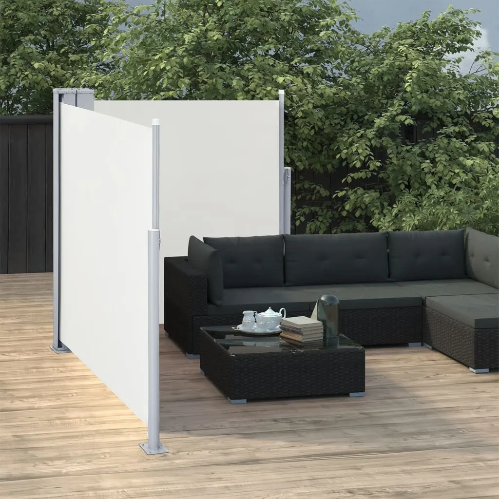 vidaXL Tenda da Sole Laterale Retrattile Crema 100x600 cm