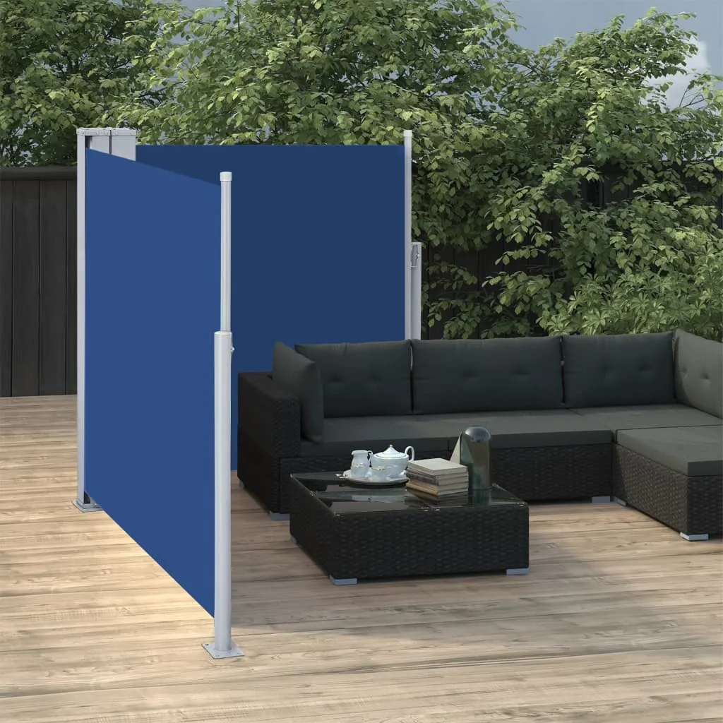 vidaXL Tenda da Sole Laterale Retrattile Blu 100x600 cm